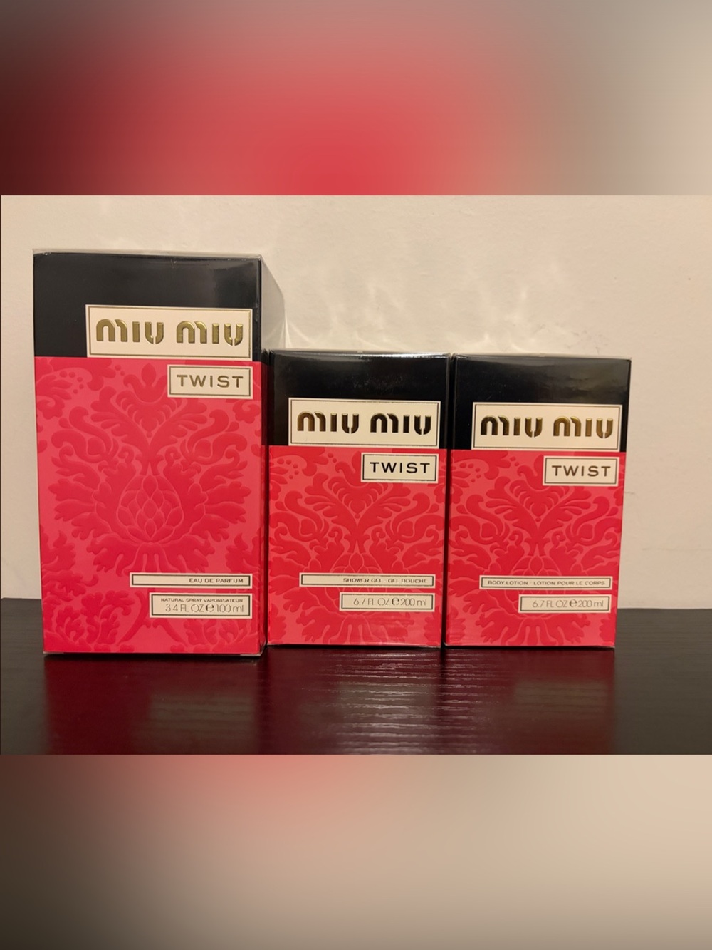 MiuMiu Twist EDP 100ml, Shower Gel 200ml, Lotion 200ml